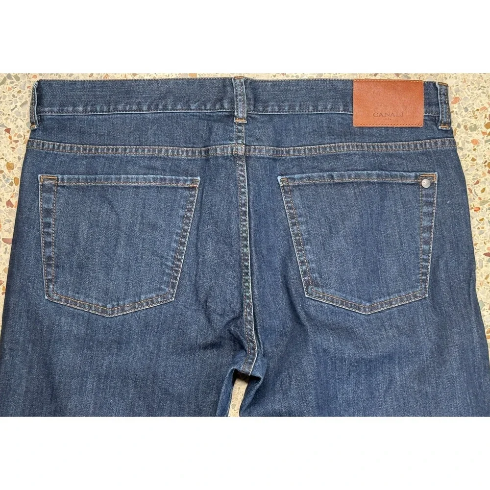 Canali Men's Blue 5 Pocket Made In Italy Straight Leg Denim Jeans Size‎ 54
